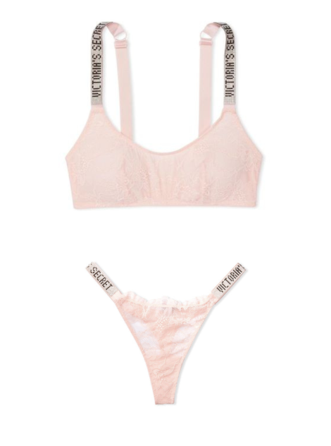 Комплект білизни Shine Strap Lace Bralette Purest Pink
