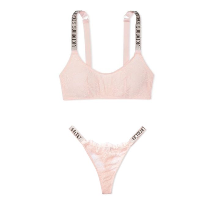 Комплект білизни Shine Strap Lace Bralette Purest Pink