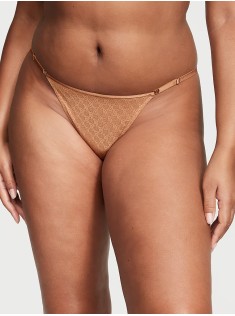 Трусики Icon Lace Strappy Thong Panty Toffee
