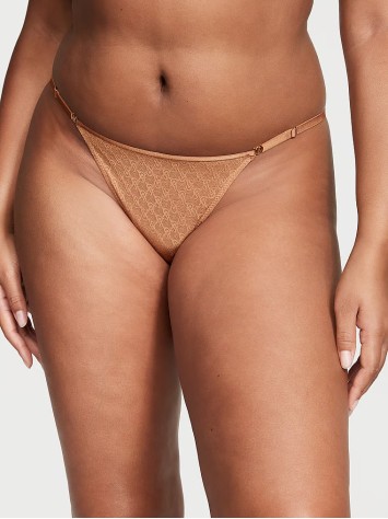 Трусики Icon Lace Strappy Thong Panty Toffee