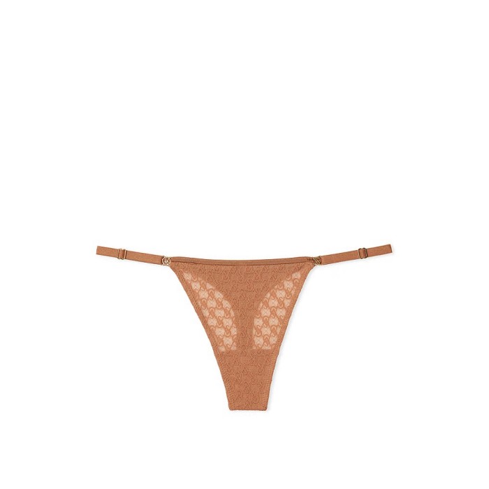 Трусики Icon Lace Strappy Thong Panty Toffee