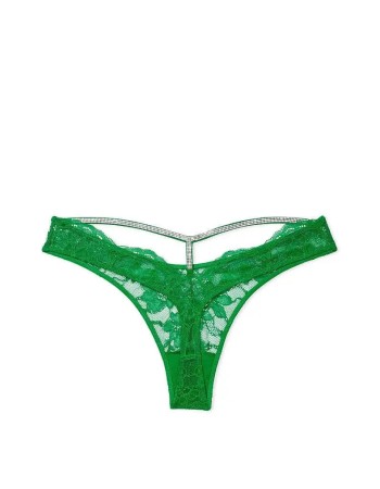 Трусики Shine Strap Cutout Back Lace Thong Panty Green