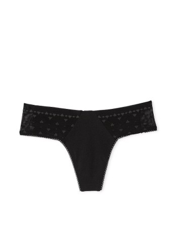 Трусики No-Show Thong Panty Lace Detail Black
