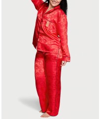 Пижама Satin Long Pajama Set Lipstick Dragon