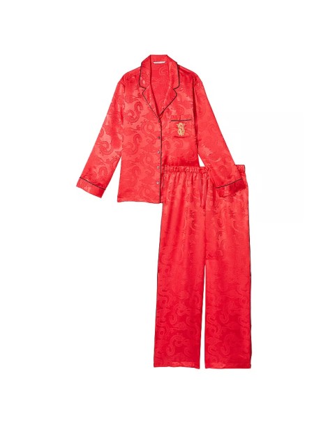 Піжама Satin Long Pajama Set Lipstick Dragon