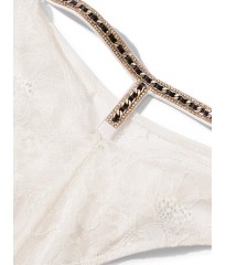 Трусики Shine Strap Cutout Lace Brazilian Panty Coconut White
