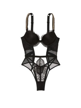 Боди Chain Strap Lace Push-Up Teddy