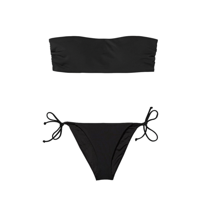 Купальник Bandeau Swim Bikini Top Cheeky Bikini Bottom Black