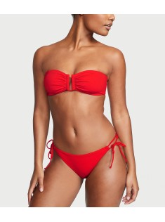 Купальник Bandeau Bikini Top Bikini Bottom Ribbed Red