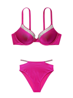 Купальник Shine-Trim Push-Up Bikini Top High-Waist Cheeky Berry Blush