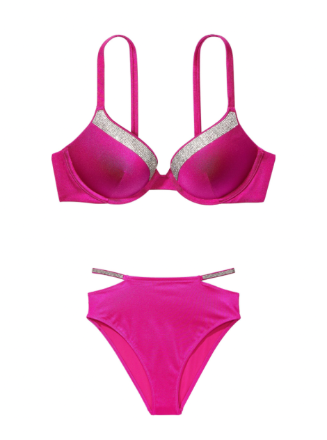 Купальник Shine-Trim Push-Up Bikini Top High-Waist Cheeky Berry Blush