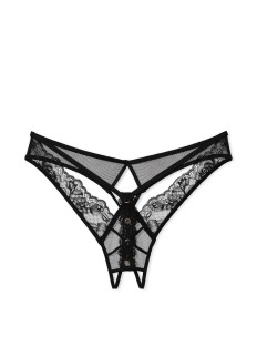 Трусики Rose Lace & Grommet Crotchless Thong