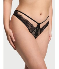 Трусики Rose Lace & Grommet Crotchless Thong