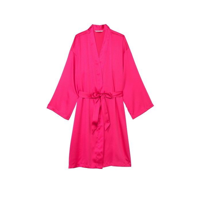 Халат Satin Midi Robe Hot Pink