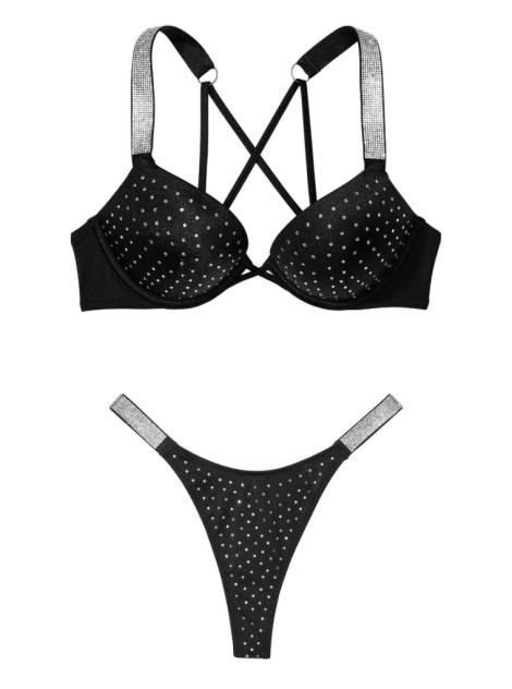 Купальник Shine Strap Bombshell Bikini Top Black Set