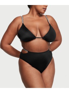 Купальник Shine Strap Triangle Bikini Top High-Waist Cheeky Set Black