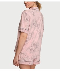Пижама Modal Short Pajama Set Pink Outline Floral