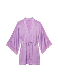 Халат Satin Lace Inset Jacquard Purple