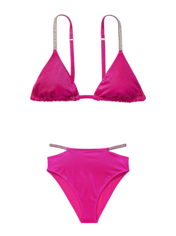 Купальник Shine Strap Triangle Bikini Top High-Waist Cheeky Berry Blush