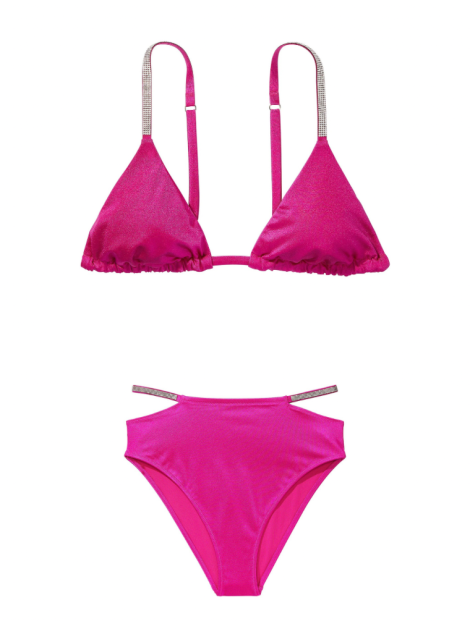 Купальник Shine Strap Triangle Bikini Top High-Waist Cheeky Berry Blush