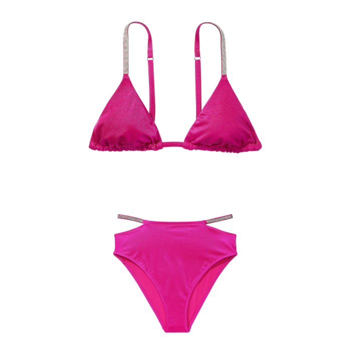 Купальник Shine Strap Triangle Bikini Top High-Waist Cheeky Berry Blush
