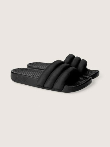 Шлепанцы PINK Puffer Slide Black