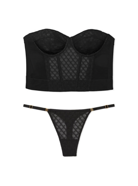 Комплект білизни VS Archives Monogram Corset Top Set Black