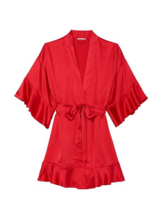 Сатиновий халат Flounce Satin Robe Lipstick Foil