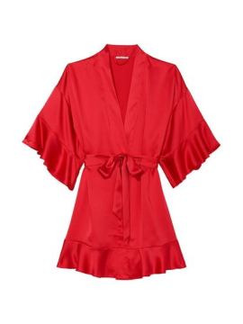 Сатиновий халат Flounce Satin Robe Lipstick Foil