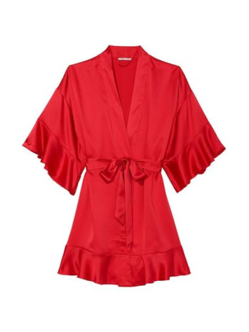 Сатиновий халат Flounce Satin Robe Lipstick Foil