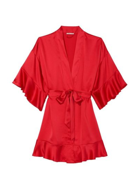 Сатиновый халат Flounce Satin Robe Lipstick Foil