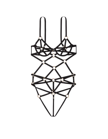 Боди VERY SEXY Open Cup Strappy Teddy Black