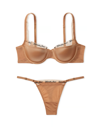 Комплект білизни VERY SEXY Logo Embroidery Lightly Lined Balconette Bra Set Toffee