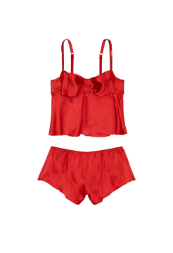 Піжама Bow-Topped Satin Cami Set Lipstick