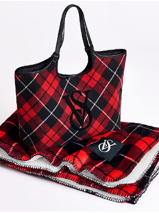 Набор Сумка + Плед Tote Bag + Cozy Blanket PINK Red Plaid