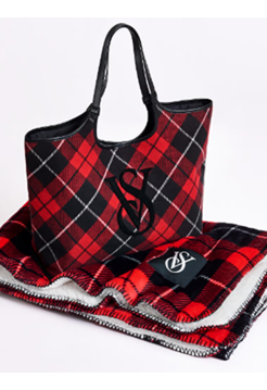 Набір Сумка+Плед Tote Bag+Cozy Blanket PINK Red Plaid