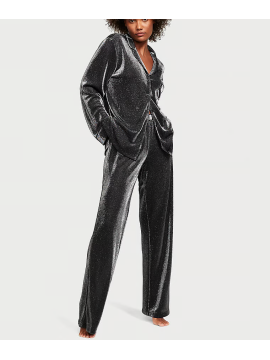Пижама Shimmer Knit Long Pajama Set Silver 