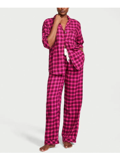 Пижама Flannel Long Pajama Set Pink Plaid