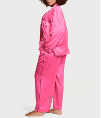 Сатиновая пижама Satin Long Pajama Set Hollywood Pink