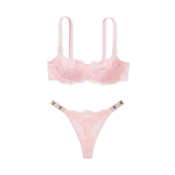 Комплект белья Wicked Unlined Lace Balconette Bra Set Pretty Blossom