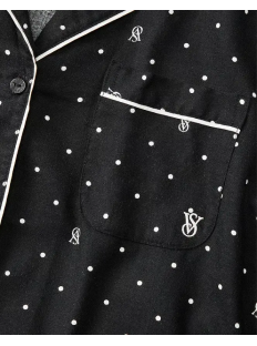 Піжама Flannel Long Pajama Set Black Logo Dot