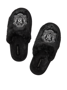 Домашние тапочки Closed-Toe Faux Fur Slipper Black
