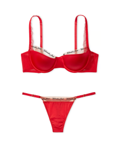 Комплект белья VERY SEXY Logo Embroidery Lightly Lined Balconette Bra Set Lipstick