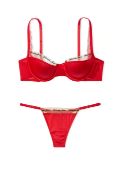 Комплект білизни VERY SEXY Logo Embroidery Lightly Lined Balconette Bra Set Lipstick