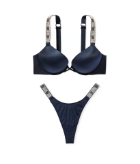 Комплект білизни Bombshell Add-2-Cups Double Shine Strap Push-Up Bra Set Noir Navy