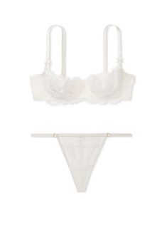 Комплект белья Wicked Unlined Lace Balconette Bra Set Coconut White