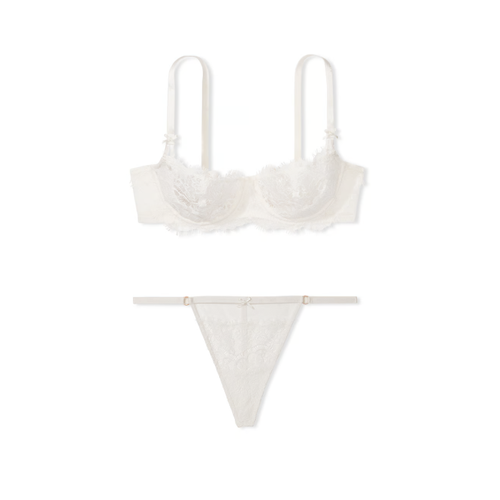 Комплект білизни Wicked Unlined Lace Balconette Bra Set Coconut White