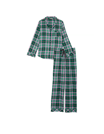 Піжама Flannel Long Pajama Set Green Pop Plaid