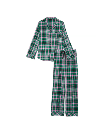 Піжама Flannel Long Pajama Set Green Pop Plaid