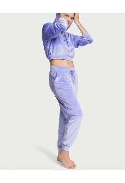 Велюровый костюм Ribbed Velour Hoodies Jogger Sky Blue